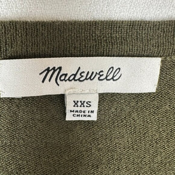 Madewell Fine Gauge Tie Front Sweater in Foliage Green - Picture 3 of 7